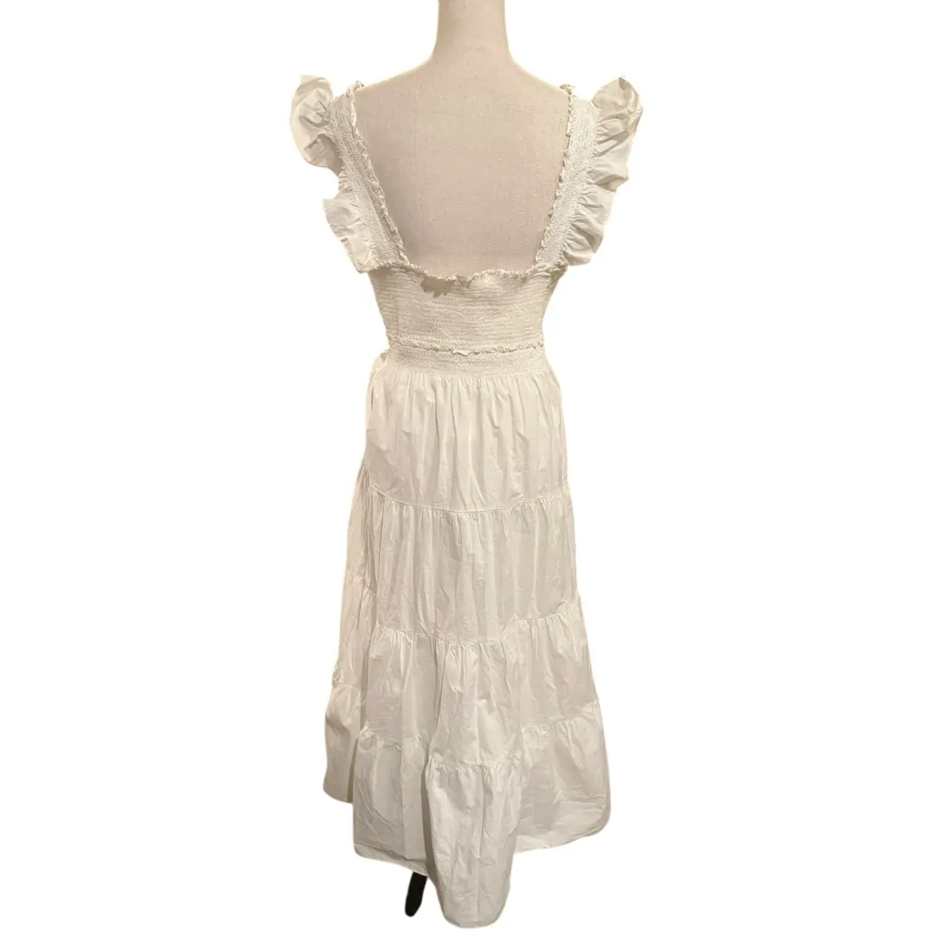 NWT LOVESHACKFANCY ARNENE stretchy smocked flutter sleeve flowy plunge v-neck XL - Image 6