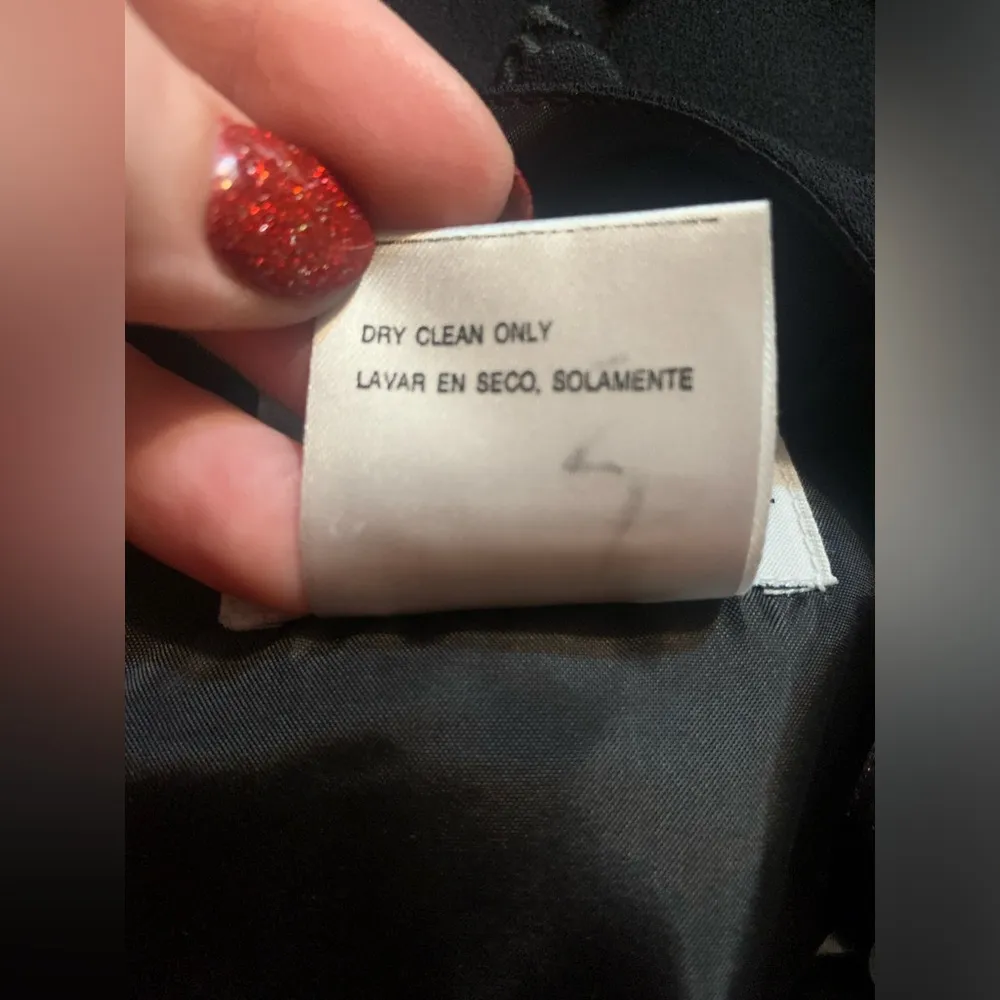 Vtg 90s Plaza South Black Floral Embroidered Sleeveless Sheath Dress Romantic 14 - Image 12