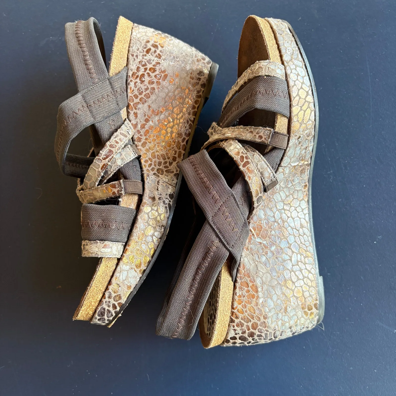 Donald J Pliner Women's Becky Wedge Sandals Brown Pebble Print Slingback 8.5 M - Image 3