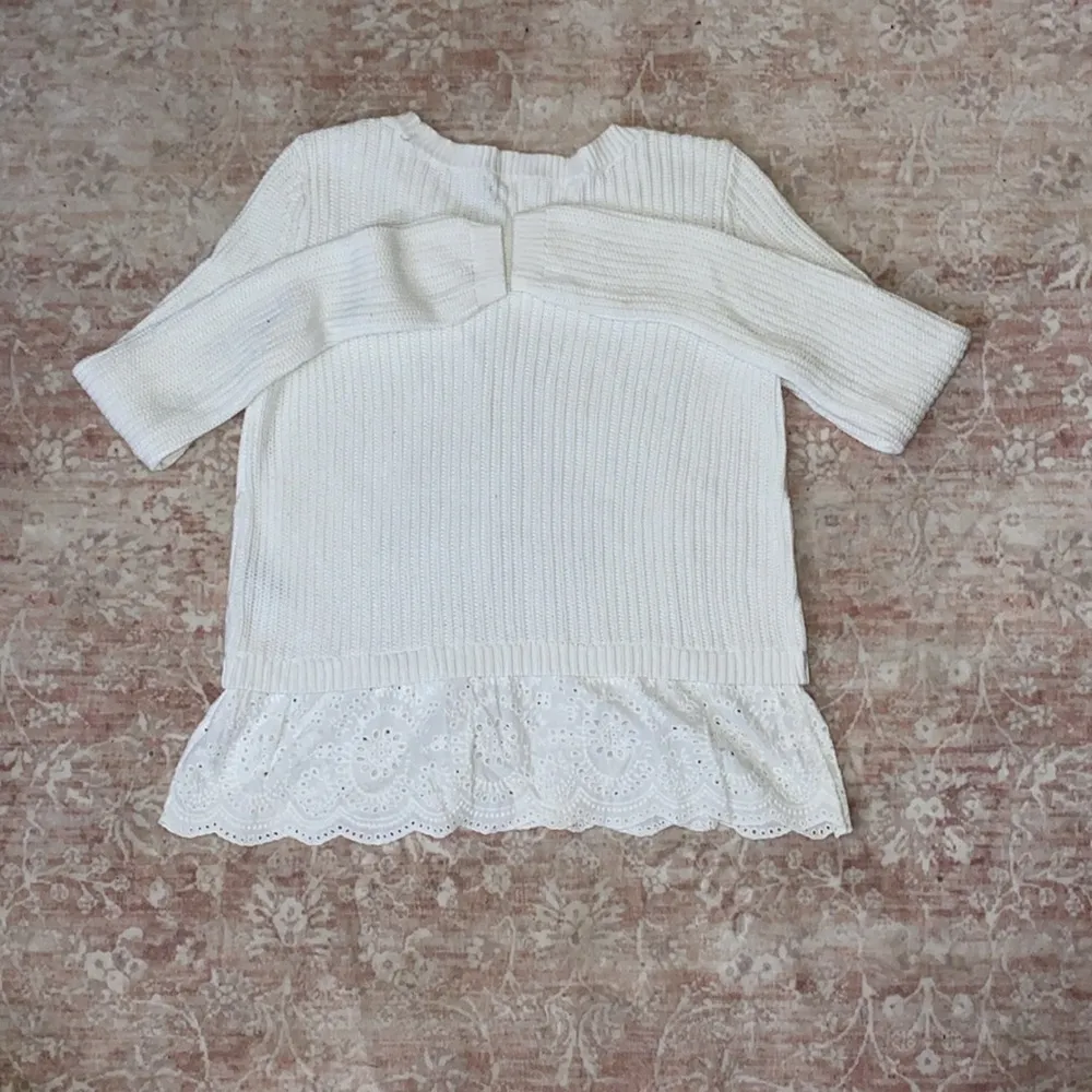 Knit Sweater with Lace Trim - Image 6