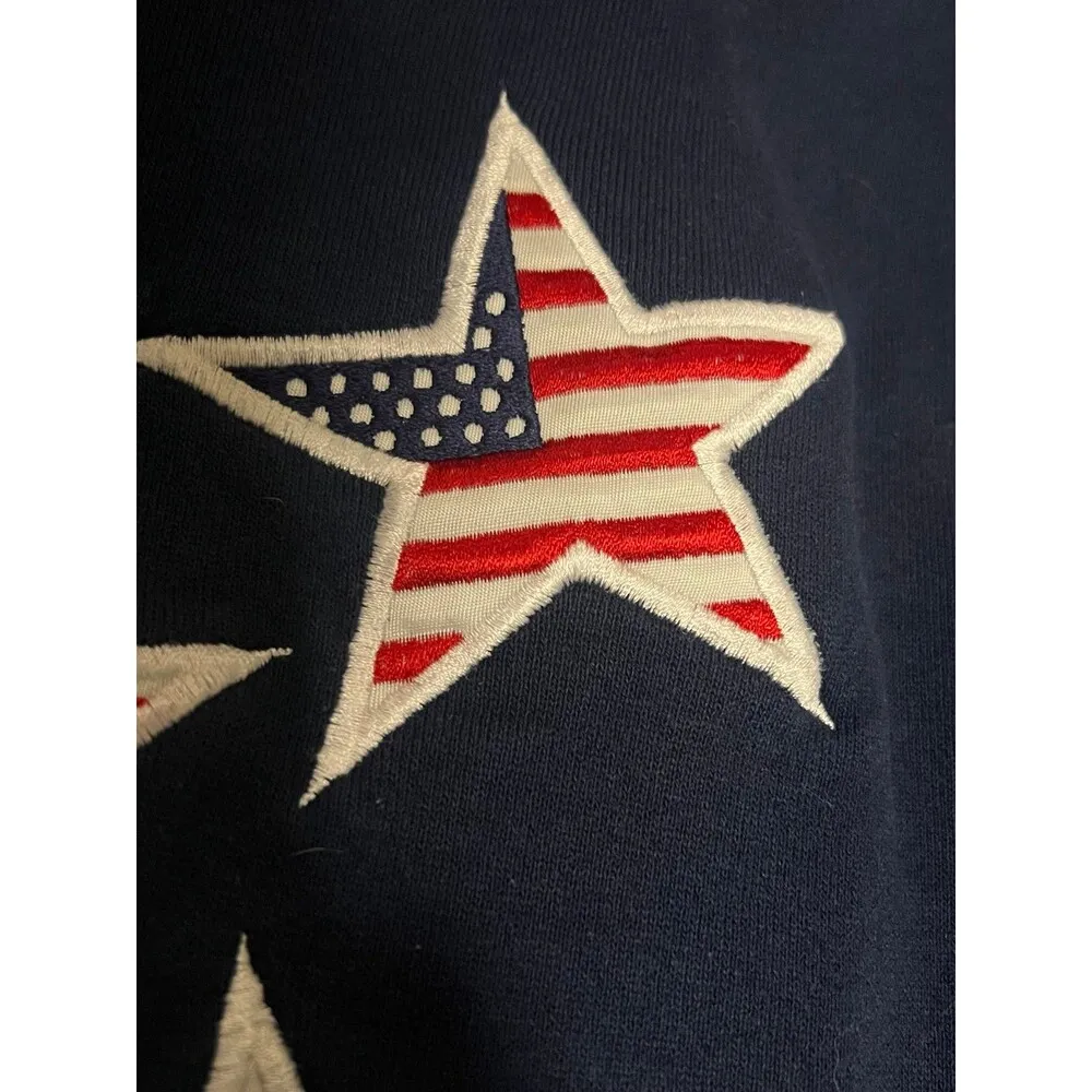 Vintage embroidered America USA stars flag sweatshirt crewneck - Image 4