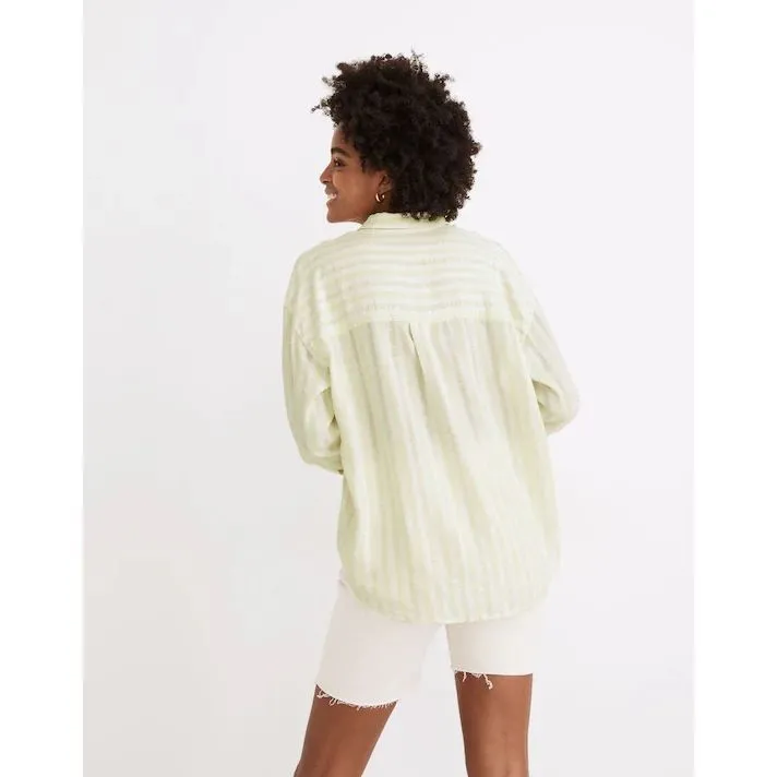 ✨Madewell Linen-Blend Painter Sz Medium Shirt in Eades Stripe✨ - Image 3