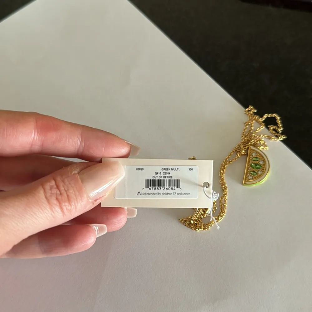 NEW! Cute lime🍋‍🟩pendant necklace from Kate Spade “out of office” line. - Image 7
