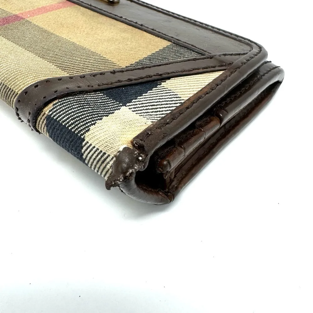 Burberry  Vintage Check Canvas & Leather Long Wallet - Image 4