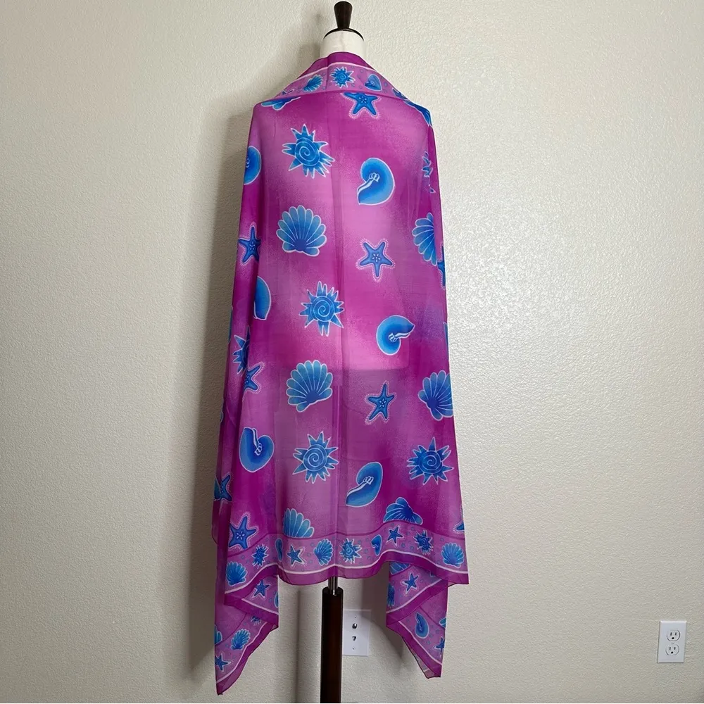 Beach Boho Seashells Bathing Suit Cover Up Wrap Pink Size undefined - Image 2