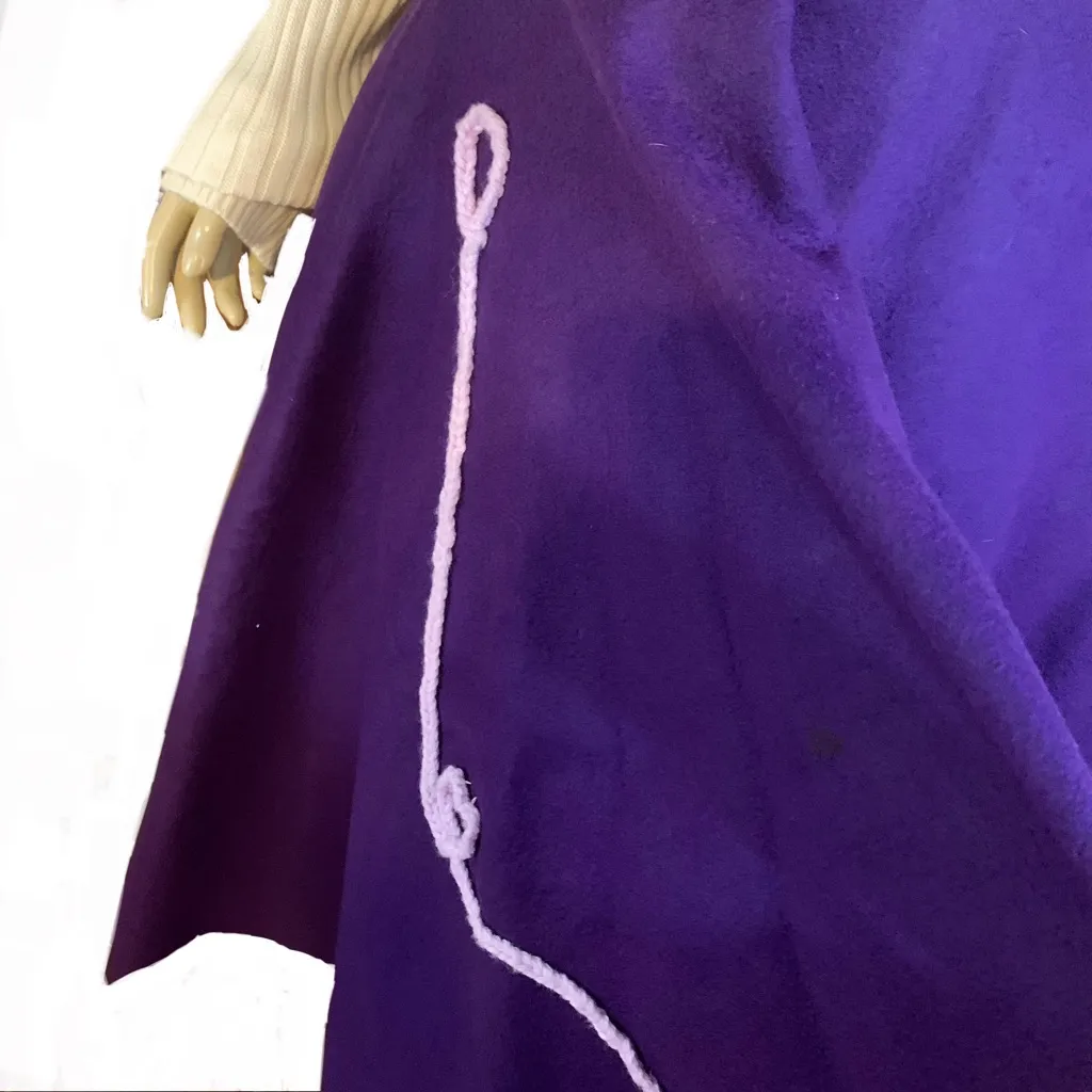 VINTAGE 1950'S BOBBIE BROOKS PURPLE FELT POODLE SKIRT WITH CROCHET DETAILS (S) - Image 8