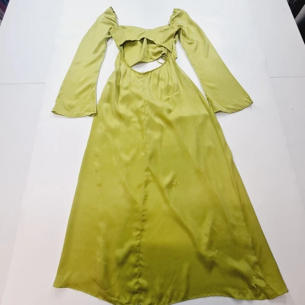 For Love & Lemons Allie Midi Dress in Green Small - Image 13