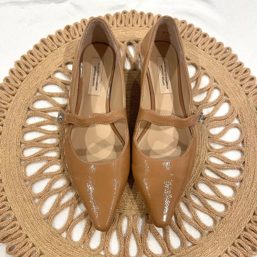 Antonio Melani x Elizabeth Damrich Livi Pointed Toe Patent Leather Flats Size 6 - Image 3