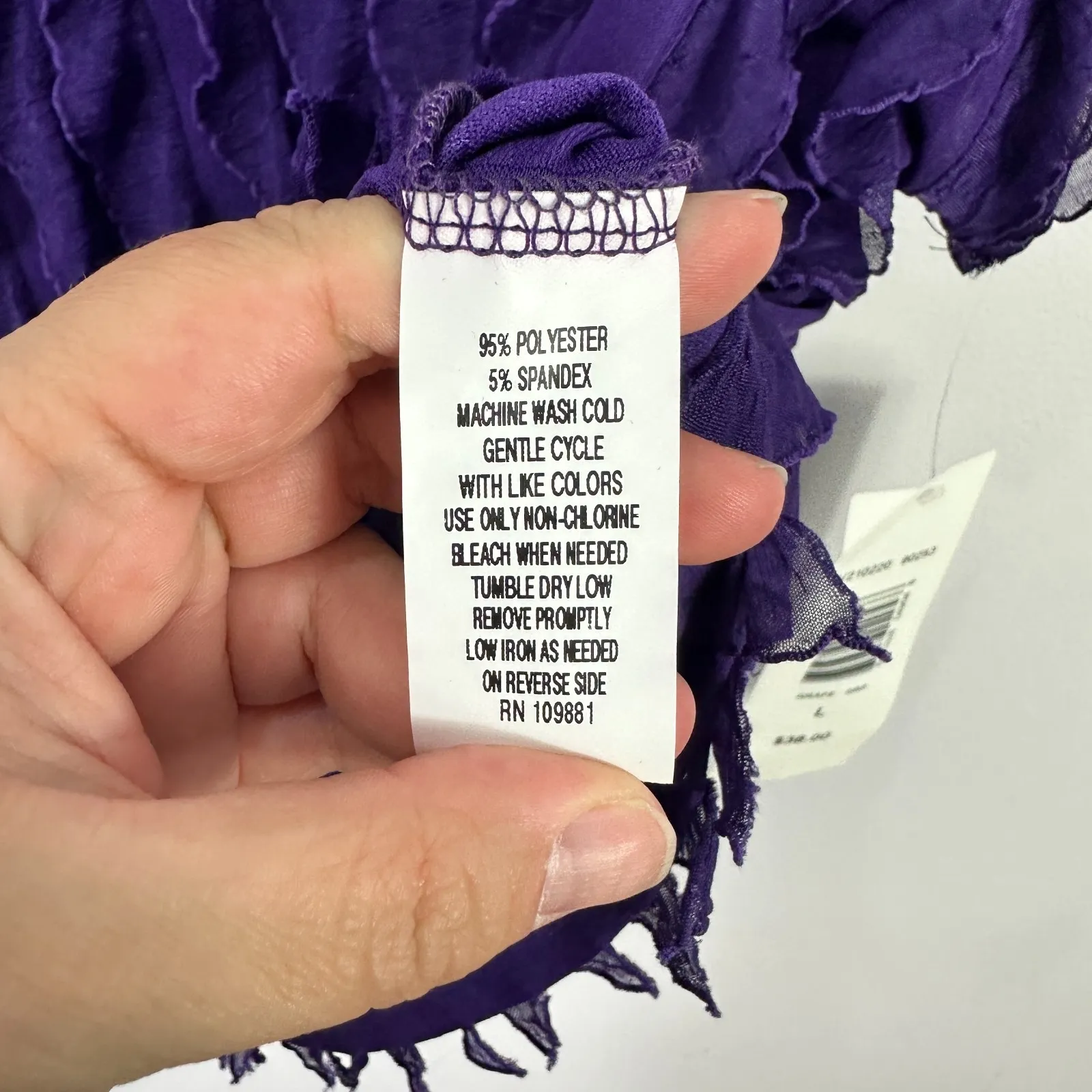 Allison Taylor Top L Purple Ruffle Textured Y2K Vintage Festival Party Boho Glam - Image 3