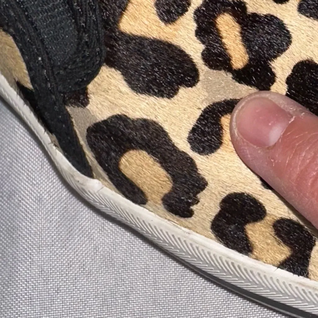 Keds X Kate Spade • Leopard Print Calf Fur Double Decker Slip On Sneaker Size 8 - Image 9