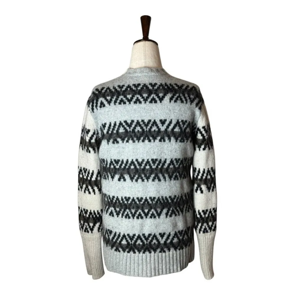 All Saints Sweater Women XS Ivory Gray Wool Alpaca Knit Nordic Catalina‎ Jumper - Image 3
