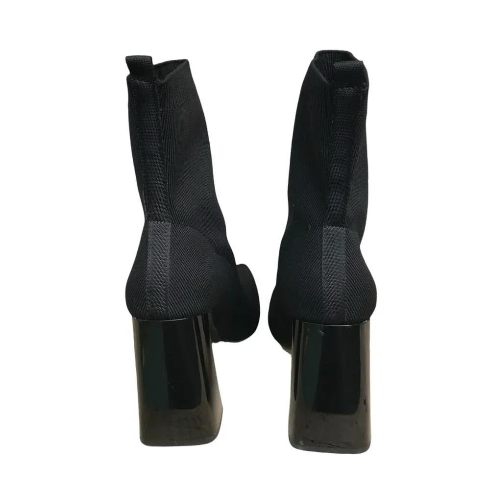 NWOT Zara Black Fabric Geometric Heeled Ankle Pointed Toe Boot.SZ.  38 o… - Image 5