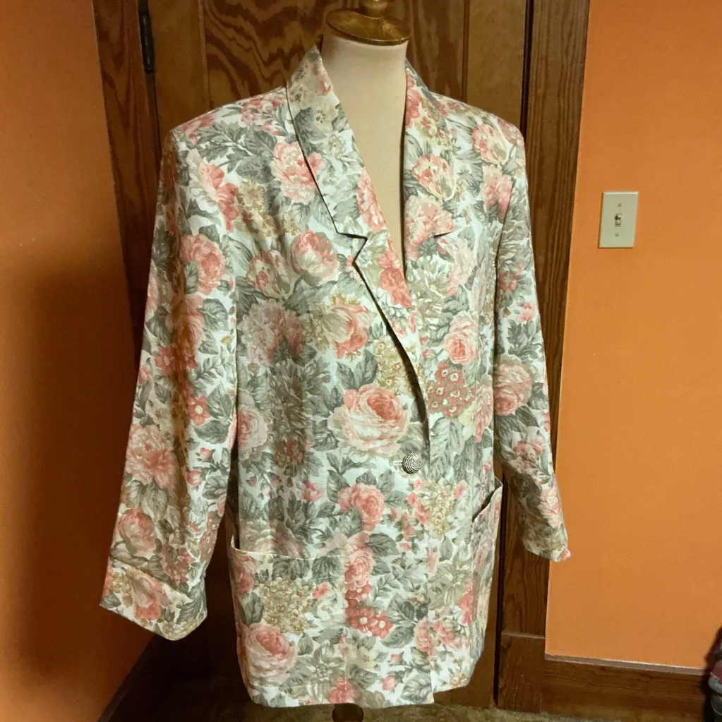 Vintage Cottagecore Floral Blazer Women’s Romantic Jacket Size 10 - Image 8