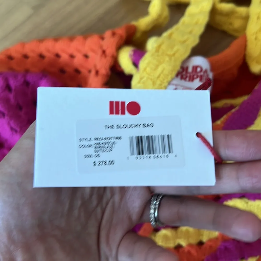 NWT Solid and striped The Slouchy Bag Hibiscus / Marmalade - Image 6
