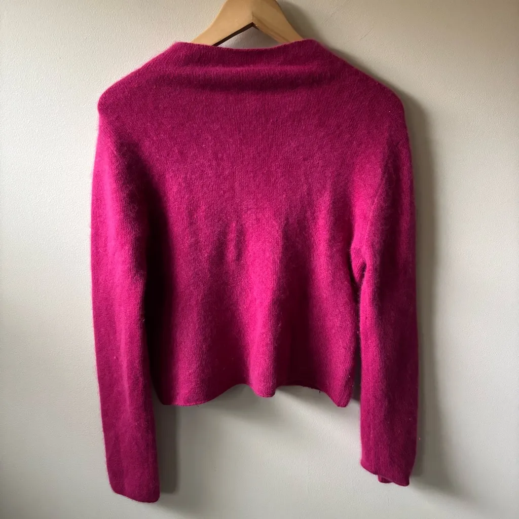 Rabbit Hair/Lambs Wool Blend Turtleneck Sweater Pink - Image 4