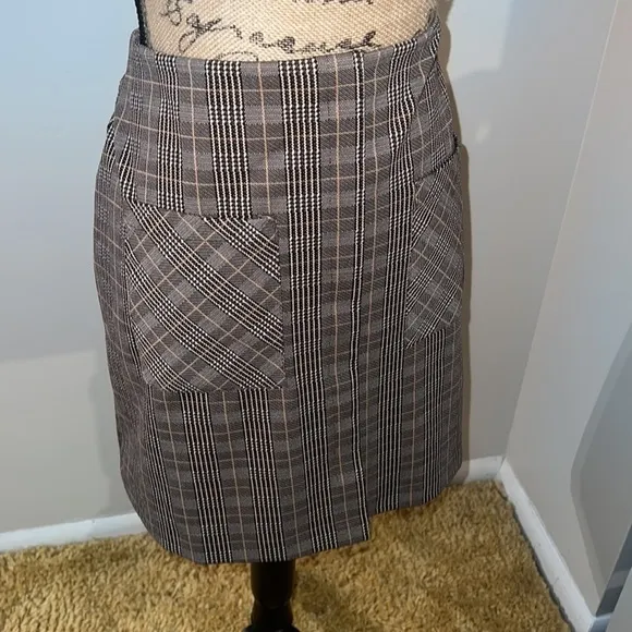 Soho  Brown Pin Striped Mimi Skirt - Image 2