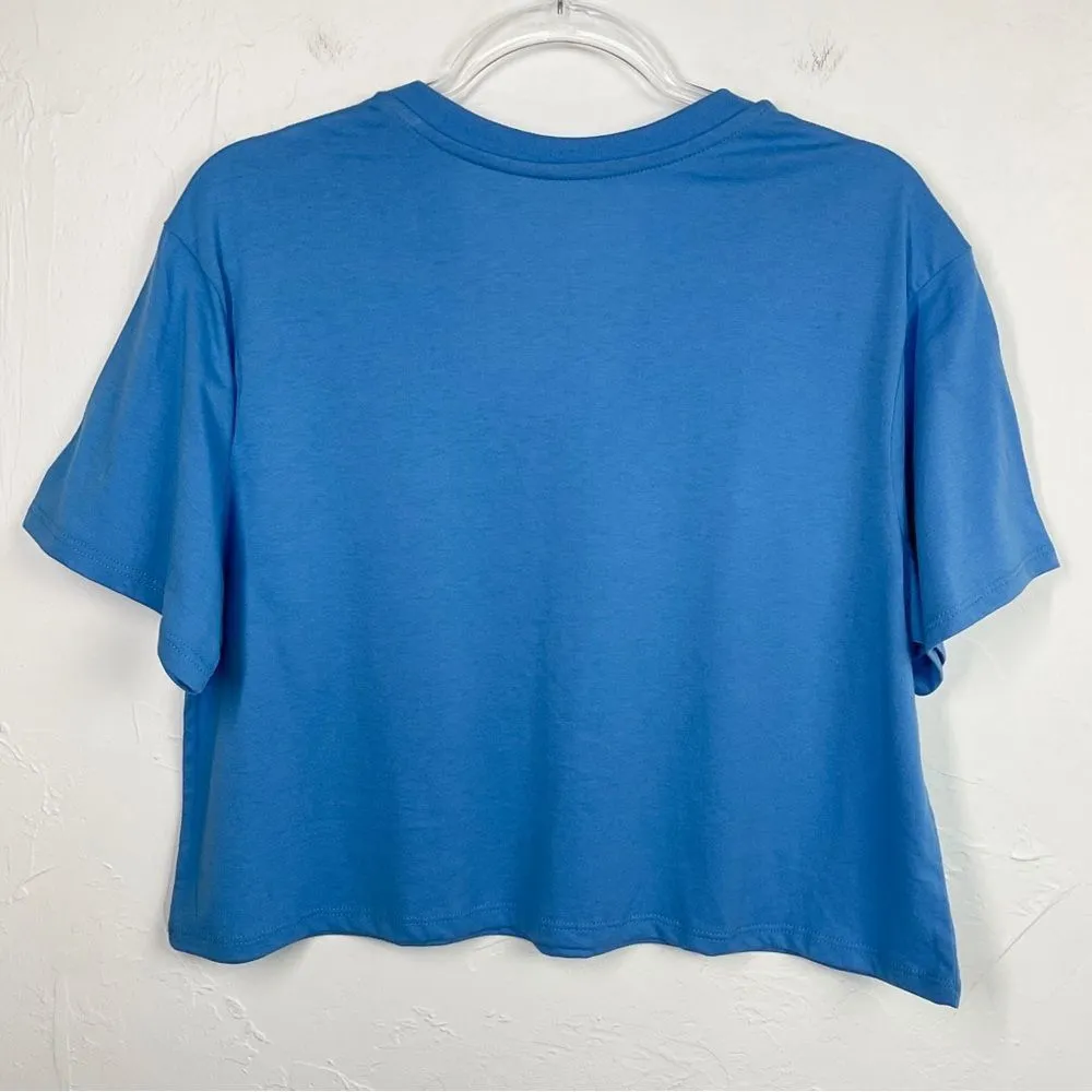 Nikelodeon Hey Arnold Blue Graphic Crop T-Shirt Large NWOT - Image 3