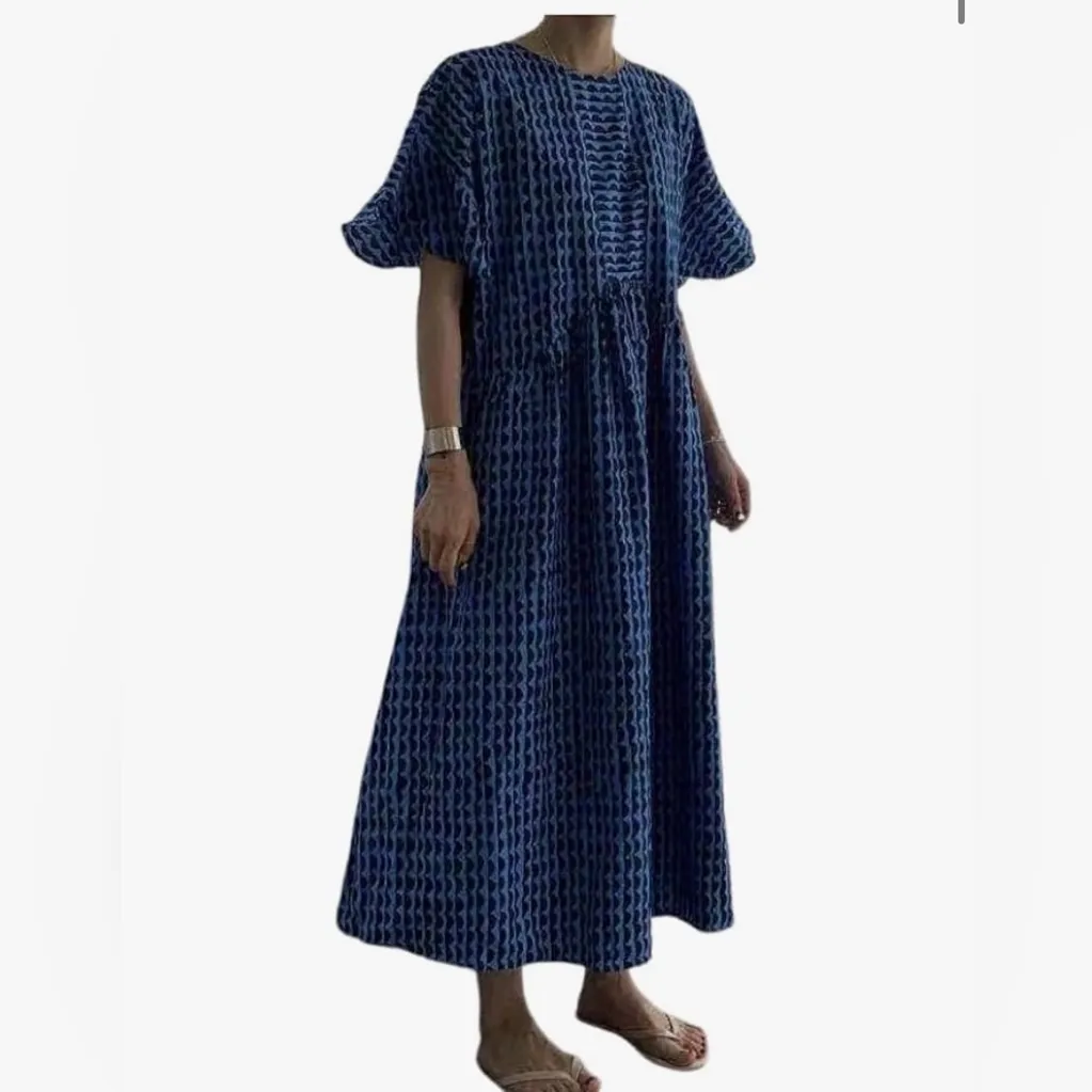 NEW Puffy Sleeves Dress Maxi Flowy Tiered Beach Long Dress One size 4 - Image 5