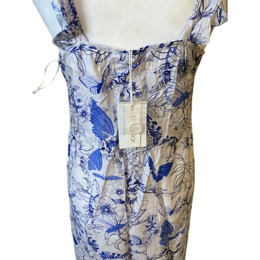 Stitchdrop Cobalt Blue Floral Maxi Dress - Image 9