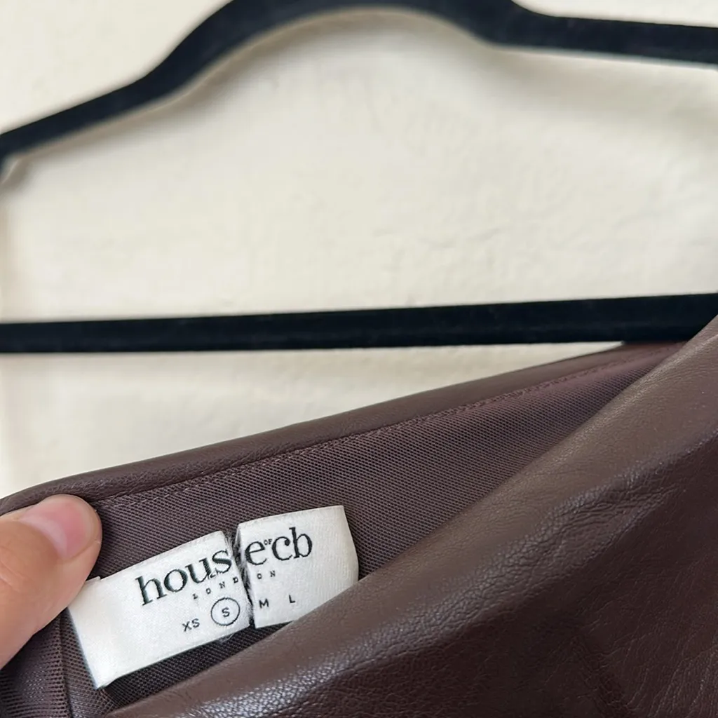 HOUSE OF‎ CB Octavia Vegan Leather Maxi Dress in Cocoa NWOT Size S - Image 10