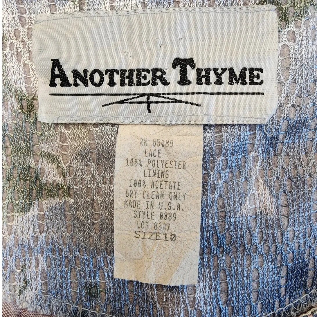 Another Thyme Vintage Floral Lace Overlay Shift Dress Women’s Size 10 - Image 6