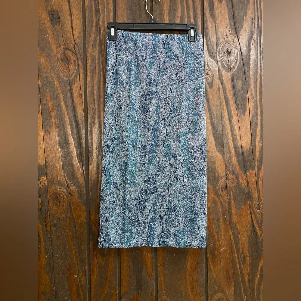 NWT TopShop Tall Shimmery metallic aqua pencil skirt  size 4T - Image 10