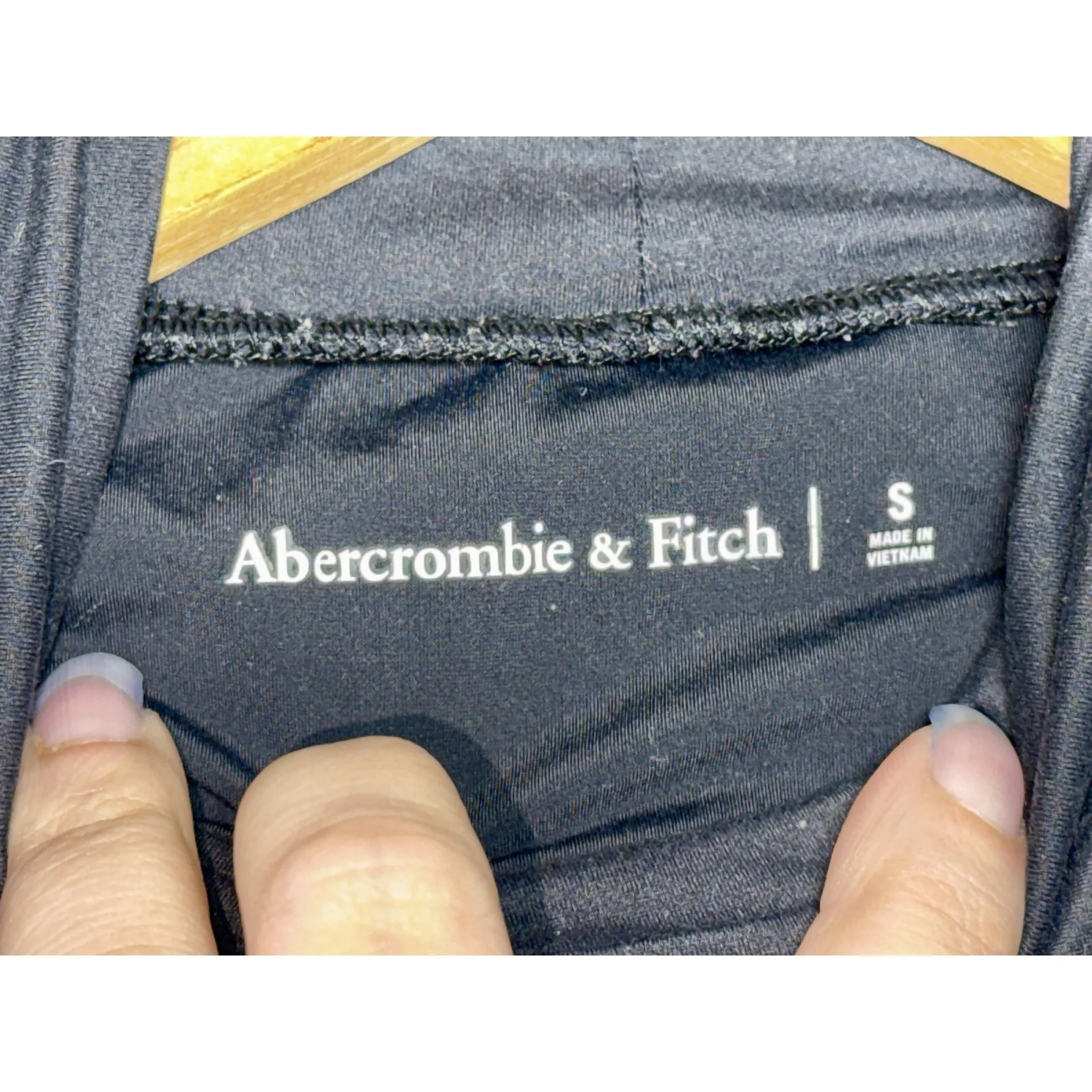 Abercrombie & Fitch Black Long Sleeve Mock Neck Snap Bodysuit Top Womens Size S - Image 3