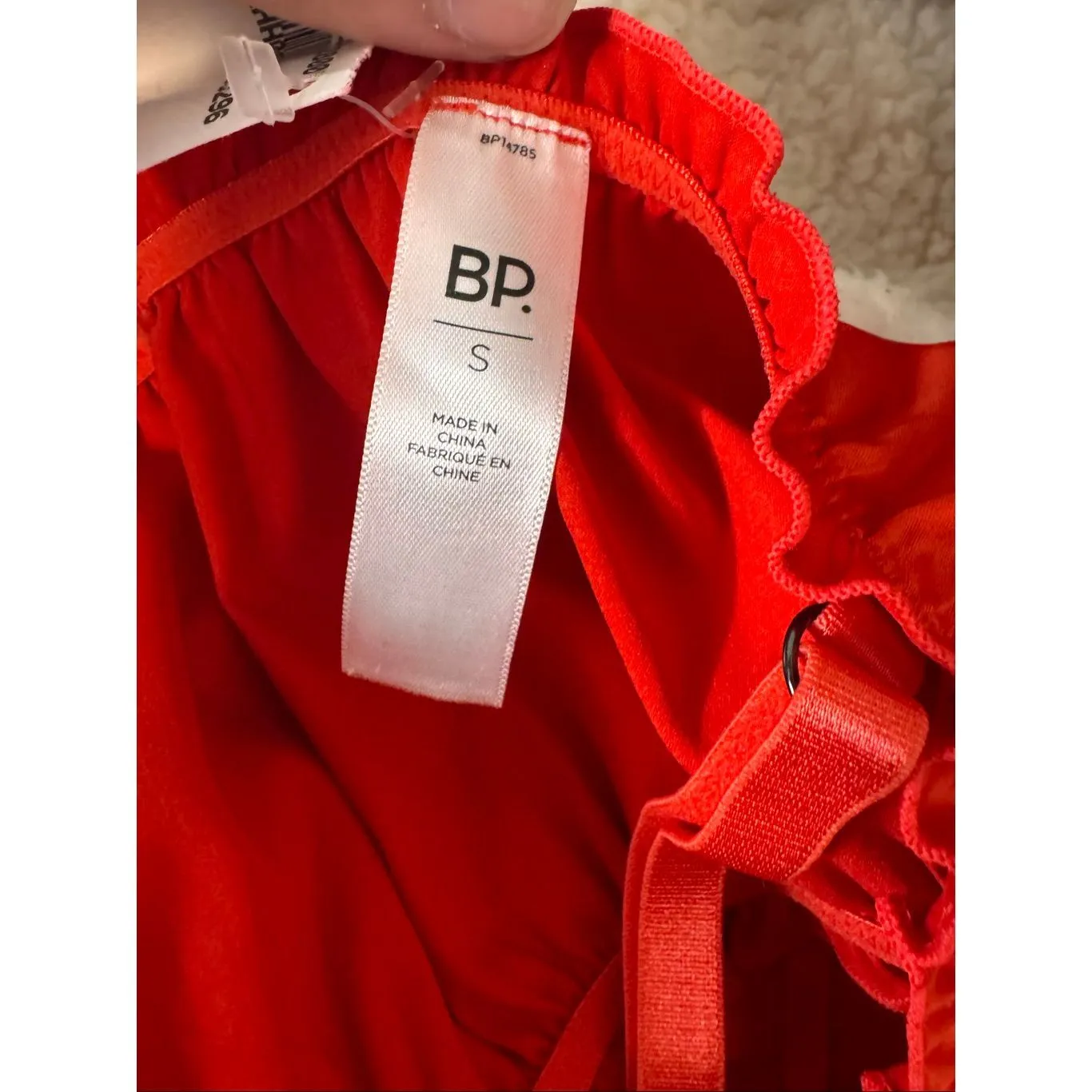 BP. Red Satin Crop Top Small | Adjustable Spaghetti Strap Cami Bralette - Image 6