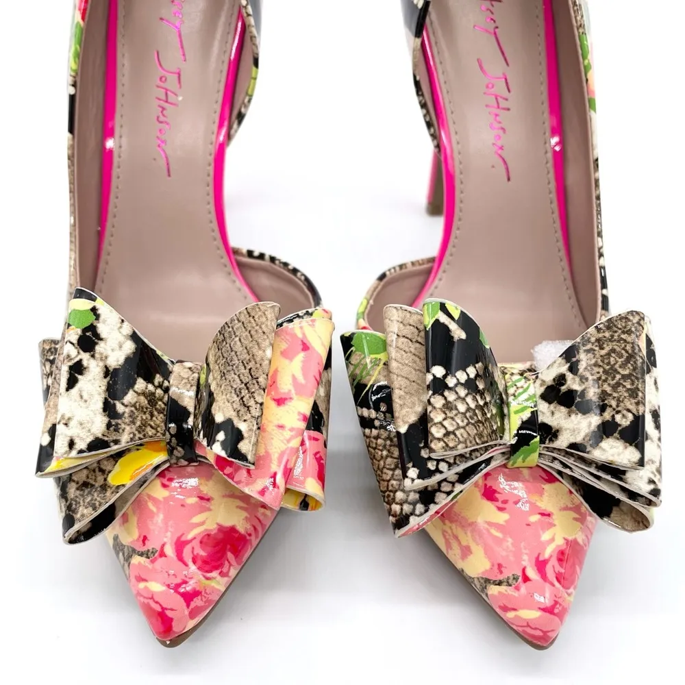 Betsey Johnson Prince Floral Snake Print Bow Pumps - Image 10
