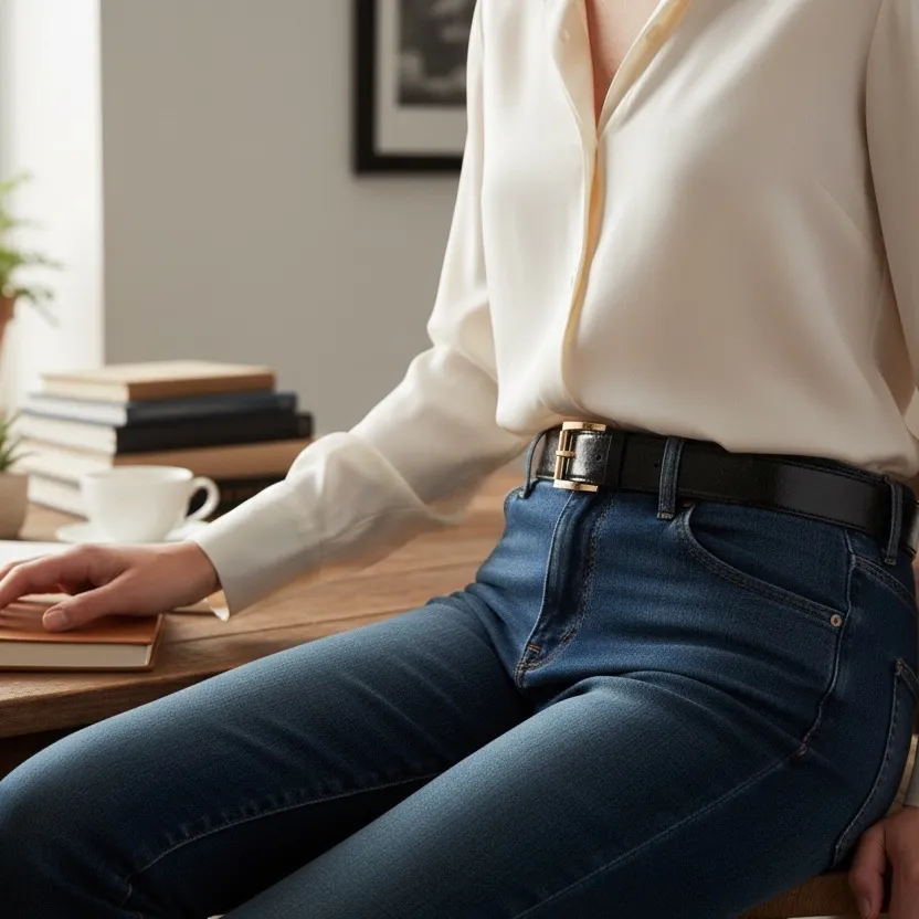 Michael Kros Patent Leather Belt With Gold Buckle NWT - Image 4