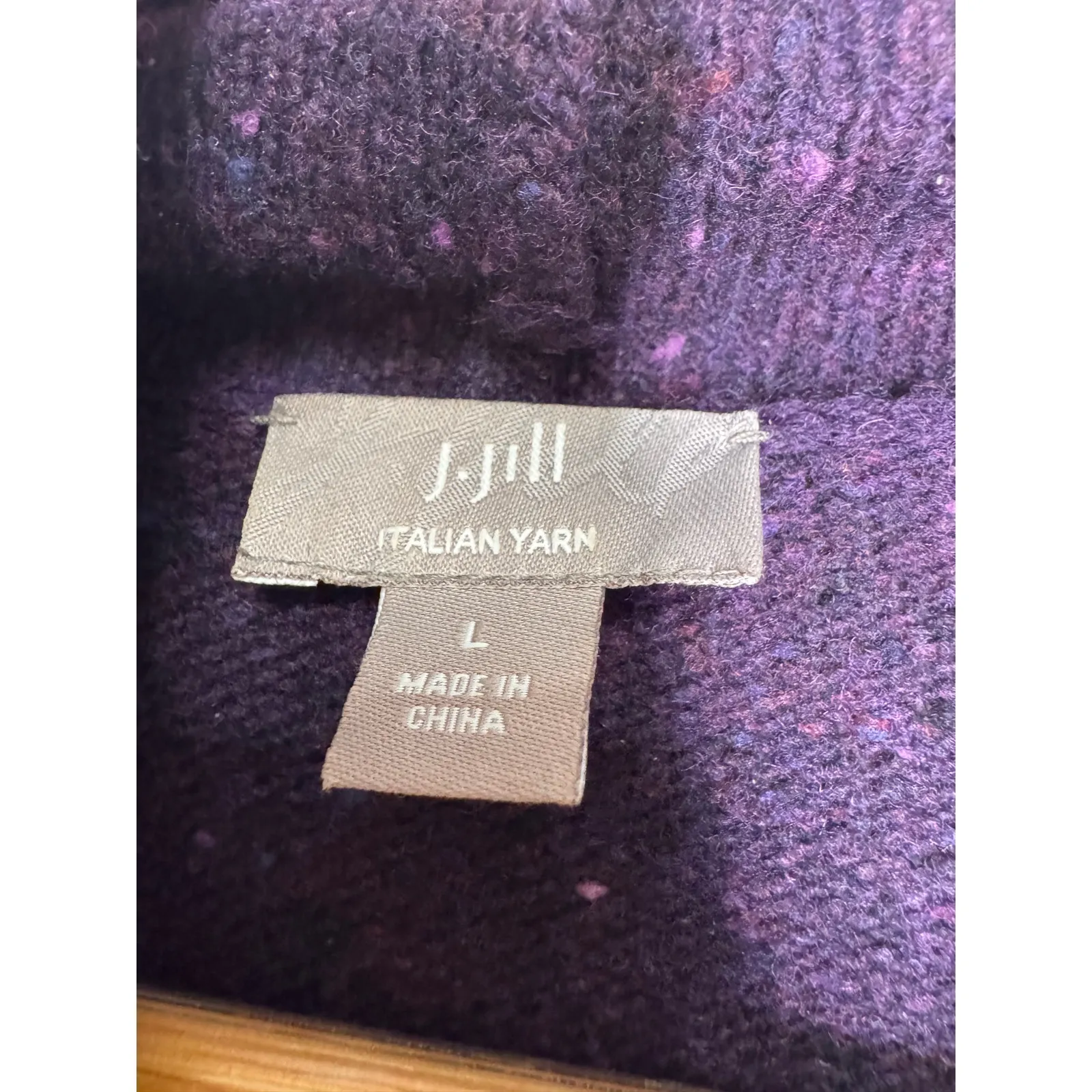 J Jill Womens Size Large Wool/Cashmere Purple Cowl Neck Sweater Tunic - Image 2