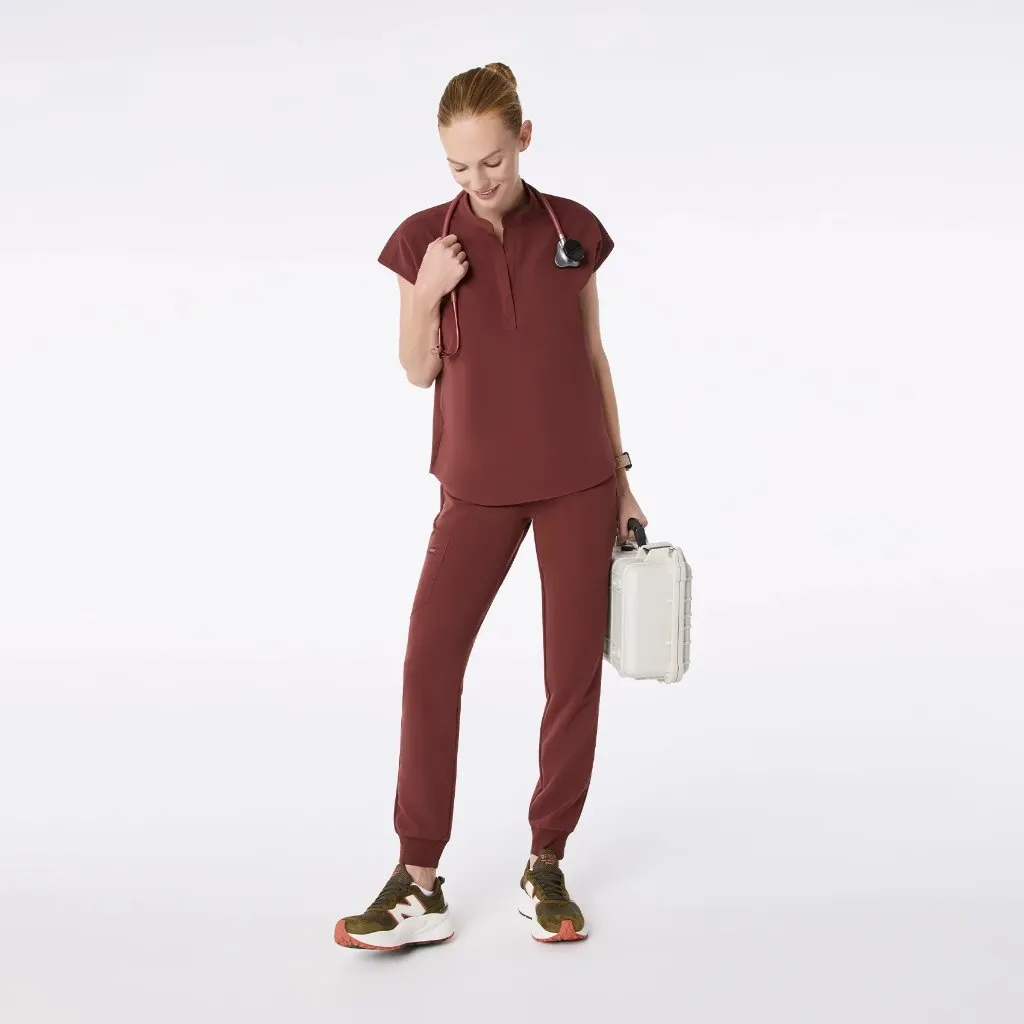 FIGS  Rafaela Oversized Scrub Top in Walnut, Size Small - Image 2