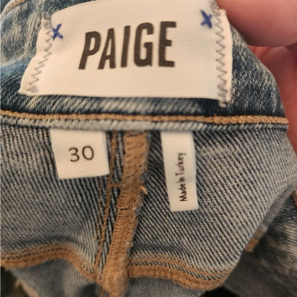 Paige Cindy Straight Leg cropped Light Wash Jeans Size 30 - Image 4