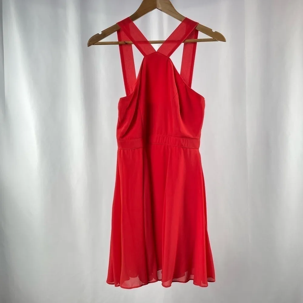 Lulus Forevermore Skater Dress‎ in Coral Red Size Small - Image 3