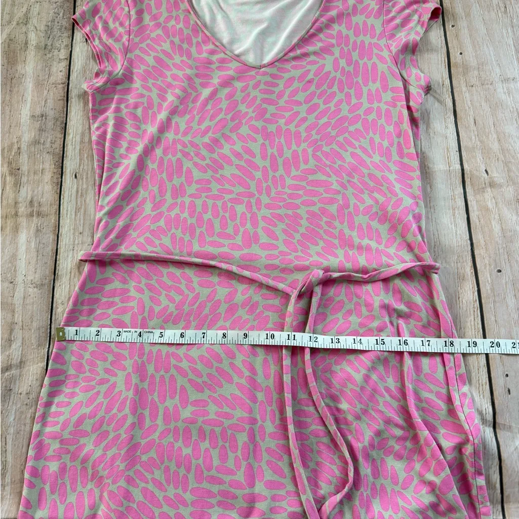 Boden Jersey Knit Print Color Block Dress Size 10L Portugal Office Summer Spring Pink - Image 5