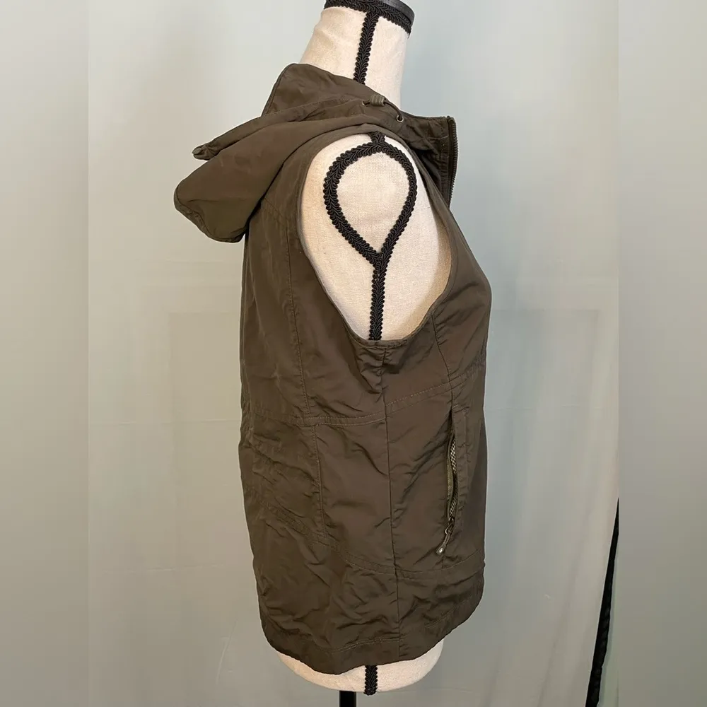 Eddie Bauer Brown Sleeveless Zip-Up Vest‎ size small - Image 4