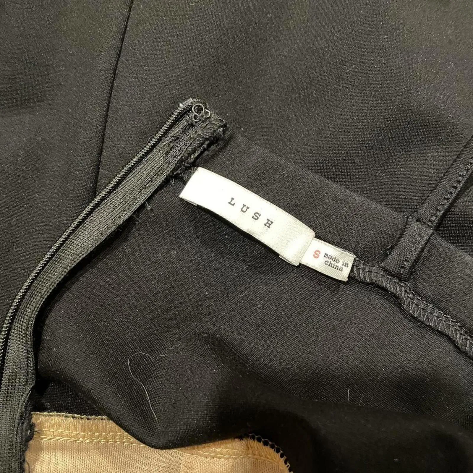 Lush Womens Black Asymmetrical Lace Slit Party Cocktail Bodycon Dress. size S - Image 8