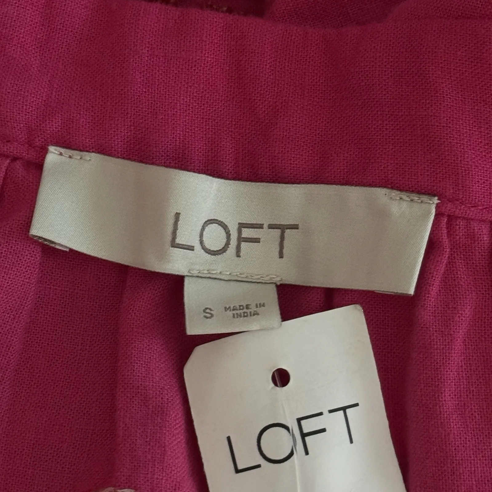 Loft Shirt Womens Small Pink White Embroidered Summer Festival Bohemian‎ Peasant - Image 6