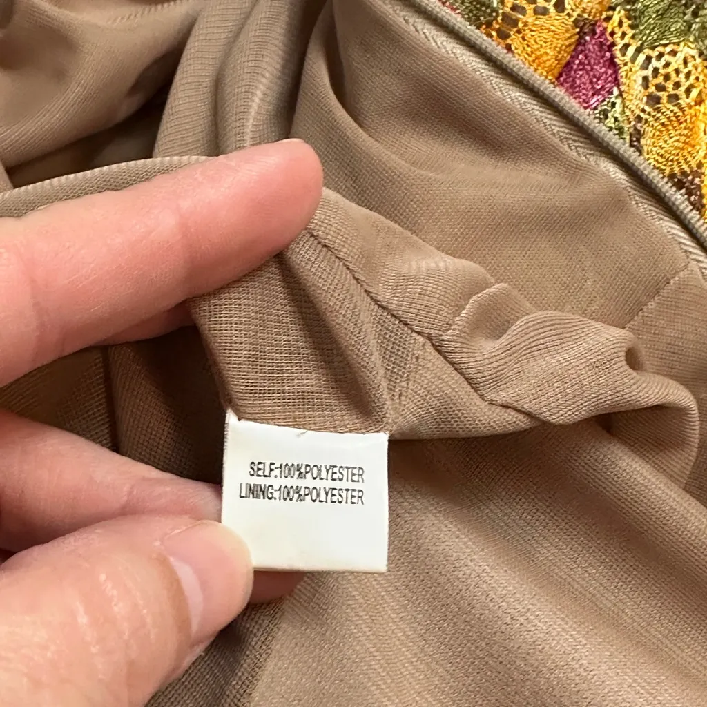 Kay Unger New York Sleeveless Lace Embroidered Sheath Dress Umbral Sunset Size 6 - Image 7