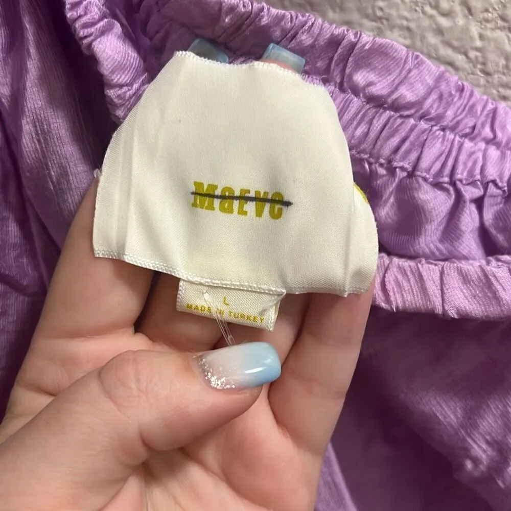 ✨Anthropologie Maeve Leonie Purple Silk/Modal Blend One Shoulder Sz L Top✨ - Image 7