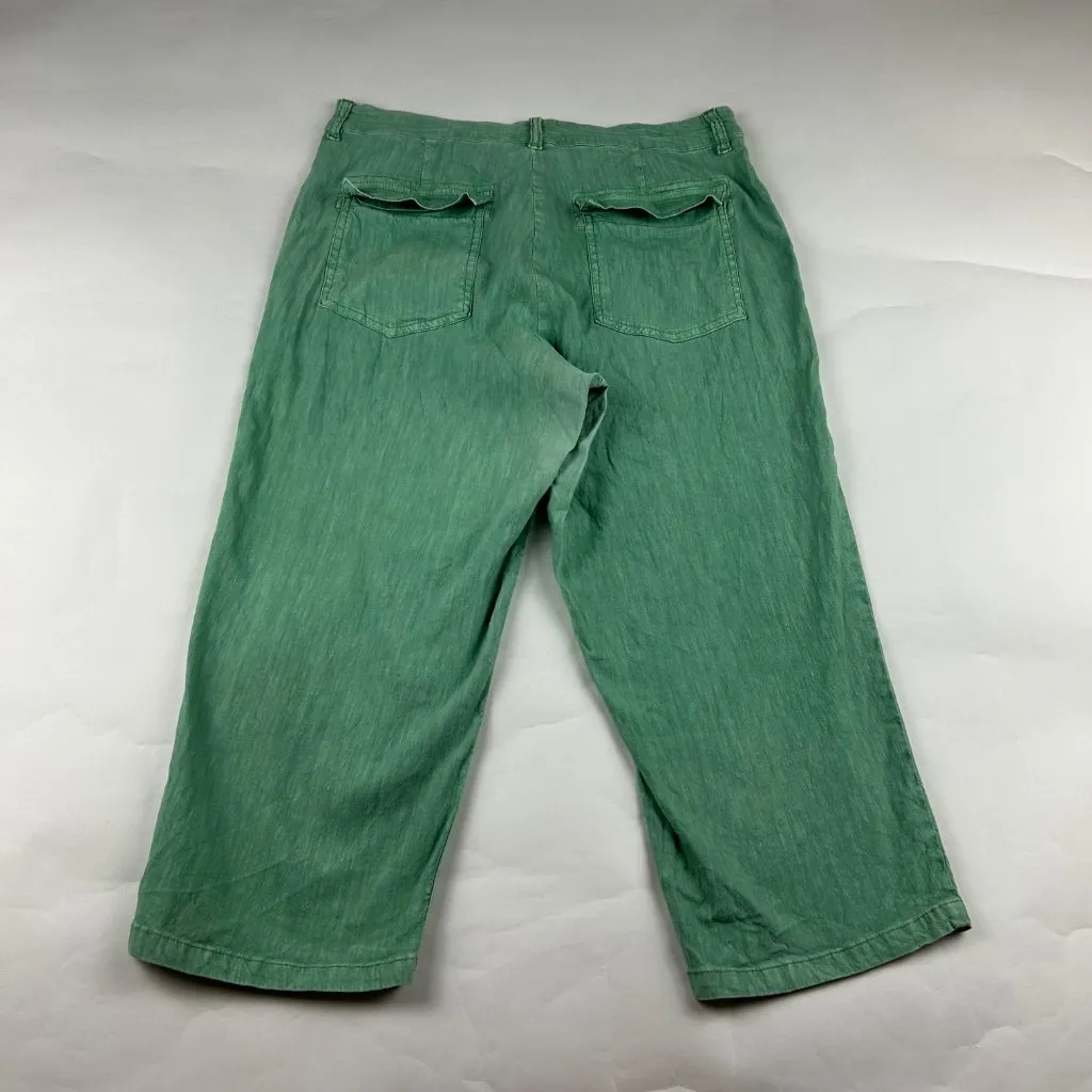 Kut from the Kloth Seafoam Green Linen Blend High Rise Cropped Pant 12 - Image 5