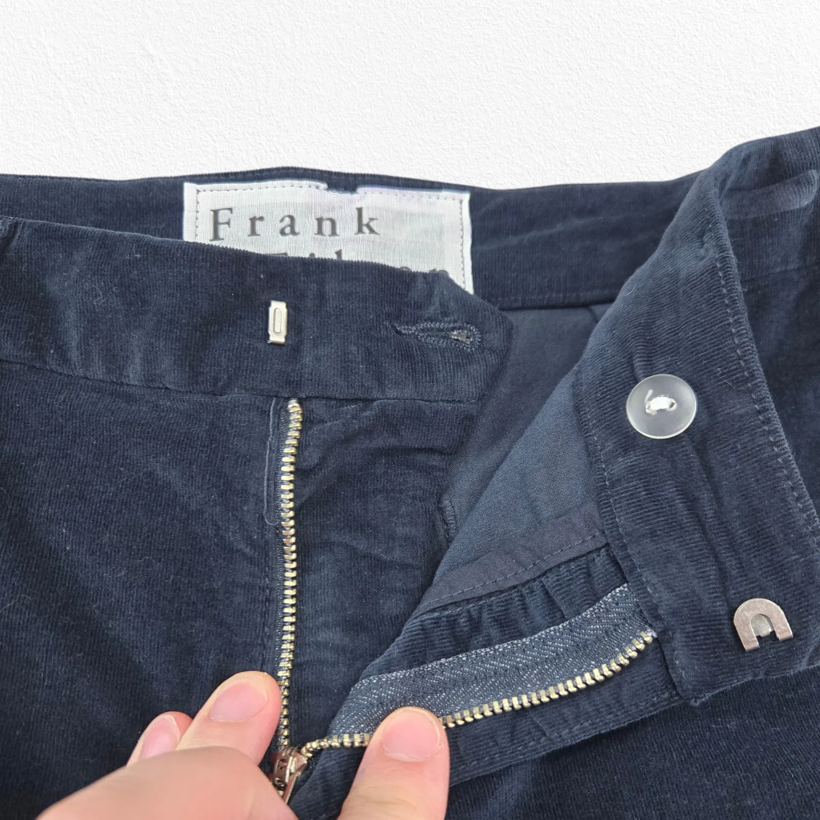 Frank & Eileen Kinsale Navy Blue Corduroy Mid-Rise Crop Wide Leg Pants Size 2 - Image 8