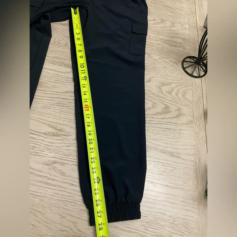 Pink Rose Black Track Pants Relaxed Fit Elastic Waist - Image 11