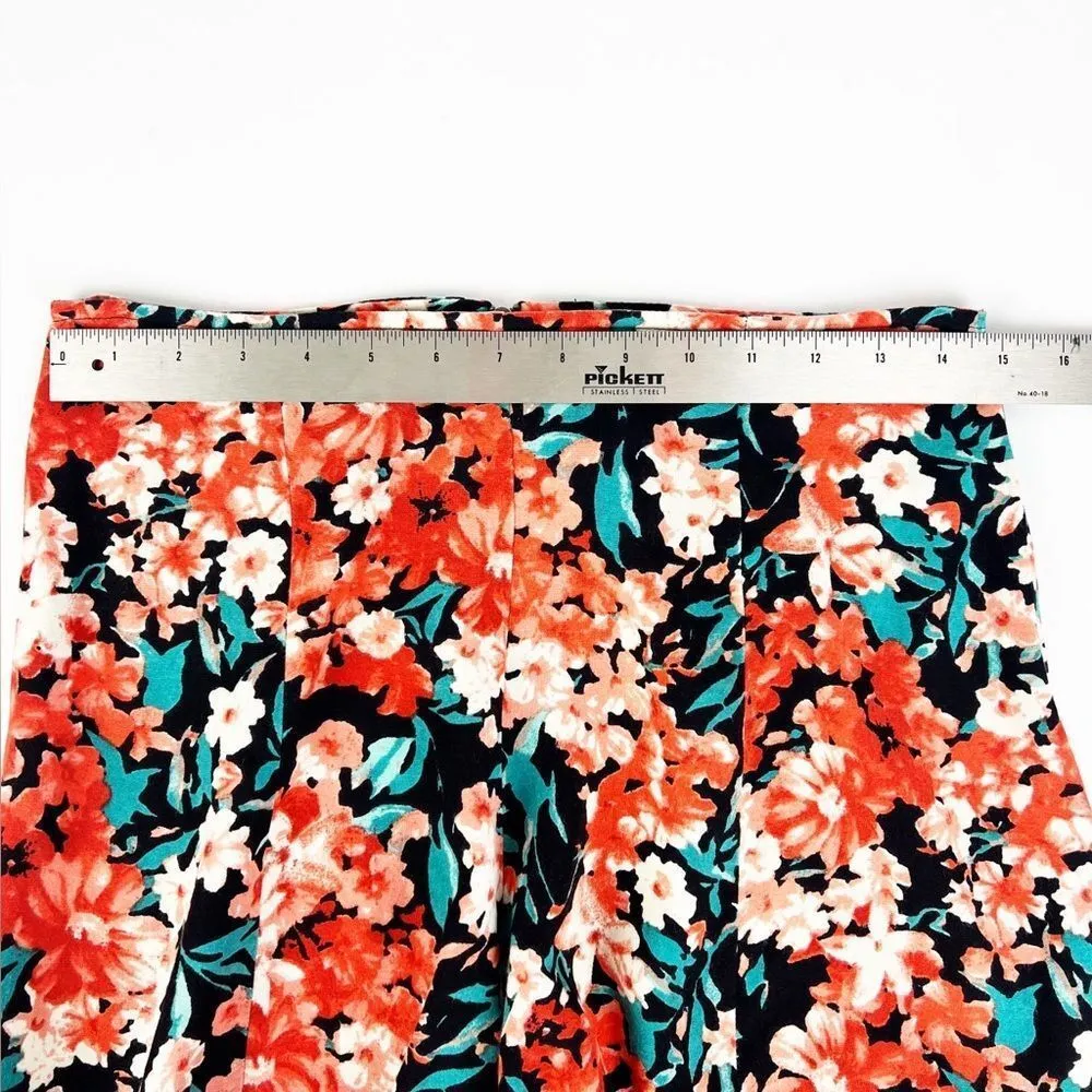 Kimchi Blue Black Orange Floral High Waisted Flowy Shorts 4 - Image 3