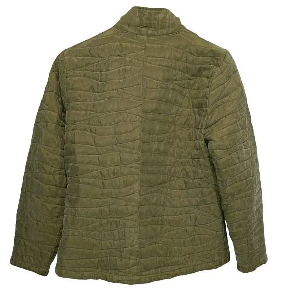 Habitat Dusty‎ Pistachio Green Art-to-Wear Zip Quilted Jacket Coat Size XS - Image 3
