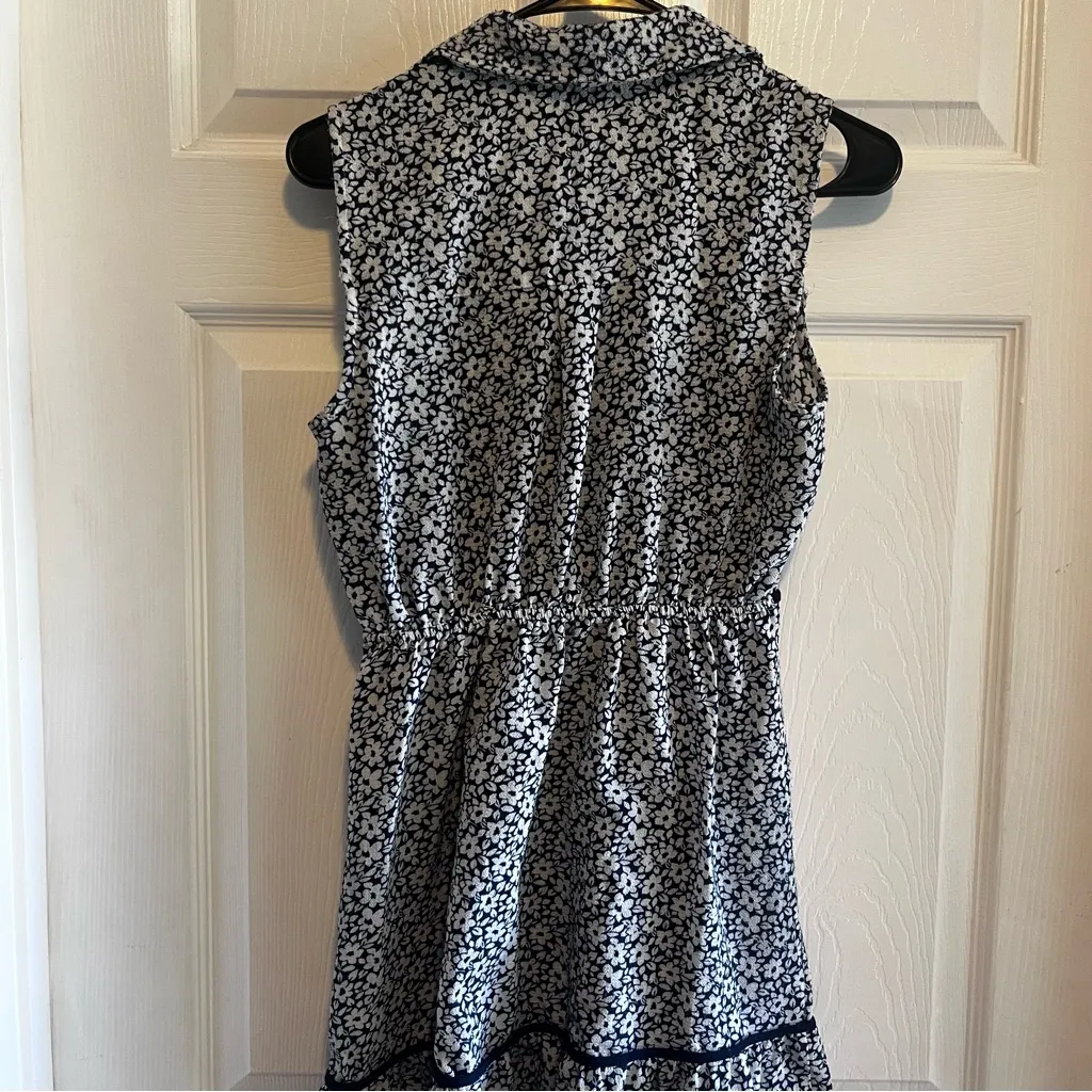 Monteau Black and White Floral Mini Dress Small CottageCore Vibes Preppy - Image 15