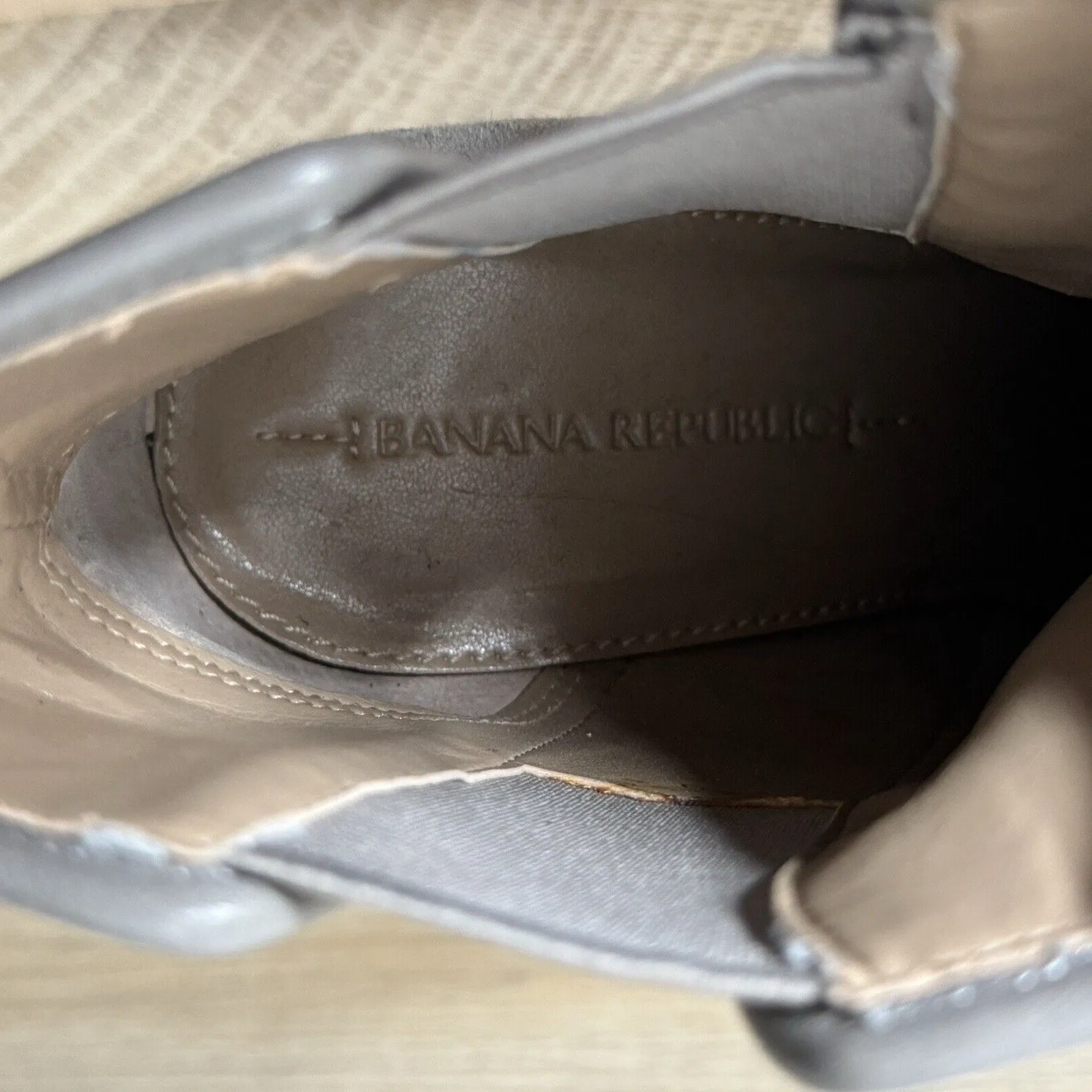 Banana‎ Republic Boots Womens 8 M Tan Heeled Ankle Booties Neutral Minimalist - Image 11