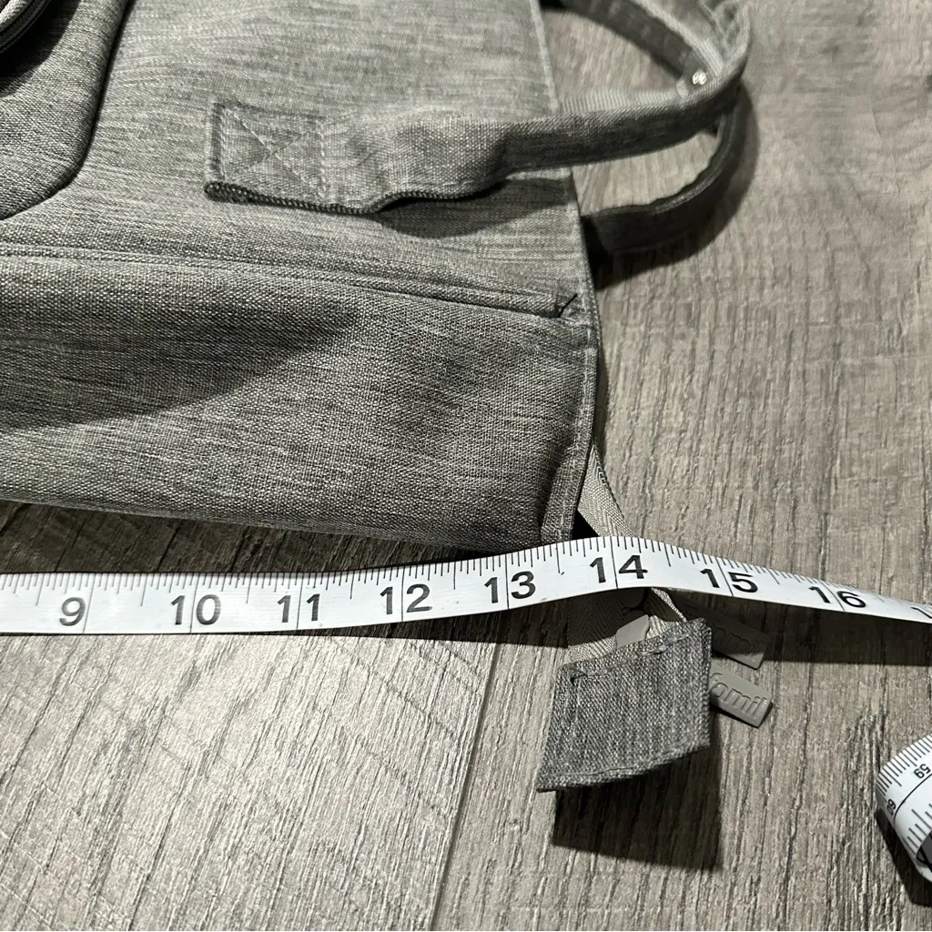 Grey Tote Bag Backpack pockets mini small storage work travel school party Gray - Image 4