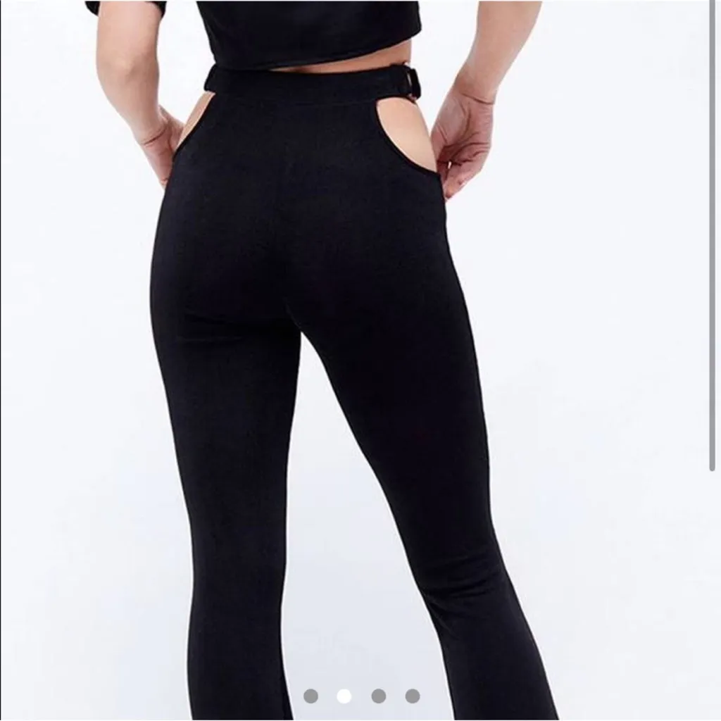 Peppermayo Black Cutout Ryder Stretch flare pants size 4 - Image 4