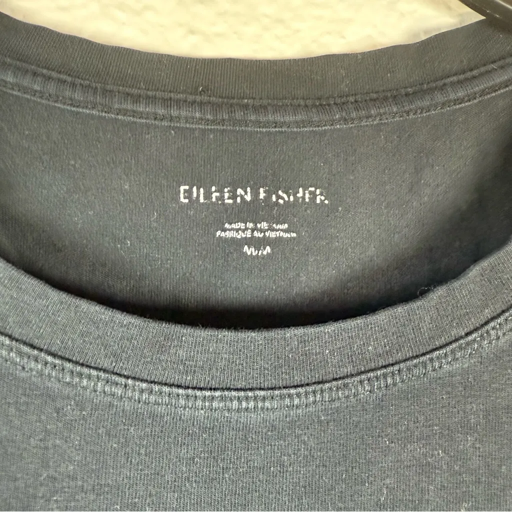 Eileen Fisher Black Mini T-Shirt Dress SZ:M - Image 6